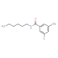 Chemical structure of 3-chloro-N-hexyl-5-methylbenzamide - CSSB01998175963