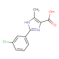 Chemical structure of 2-(3-chlorophenyl)-5-methyl-1H-imidazole-4-carboxylic acid - CSSB00000693709