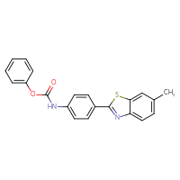 Chemical structure of phenyl N-[4-(6-methyl-1,3-benzothiazol-2-yl)phenyl]carbamate - CSSB00132628968