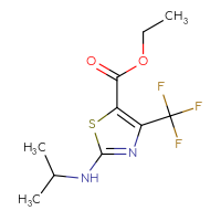 Chemical structure of ethyl 2-[(propan-2-yl)amino]-4-(trifluoromethyl)-1,3-thiazole-5-carboxylate - CSSB00015198460
