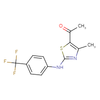 Chemical structure of 1-(4-methyl-2-{[4-(trifluoromethyl)phenyl]amino}-1,3-thiazol-5-yl)ethan-1-one - CSSB00025734897