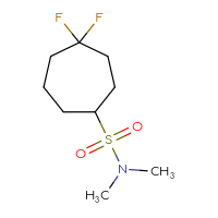 Chemical structure of 4,4-difluoro-N,N-dimethylcycloheptane-1-sulfonamide - CSSB15025064983