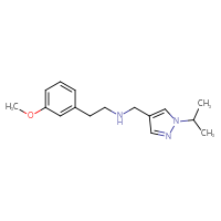 Chemical structure of [2-(3-methoxyphenyl)ethyl]({[1-(propan-2-yl)-1H-pyrazol-4-yl]methyl})amine - CSSB00025812163