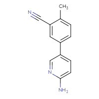 Chemical structure of 5-(6-aminopyridin-3-yl)-2-methylbenzonitrile - CSSB00007546175
