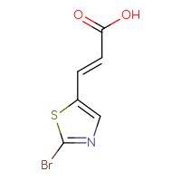 Chemical structure of (2E)-3-(2-bromo-1,3-thiazol-5-yl)prop-2-enoic acid - CSSB00016279558