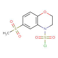 Chemical structure of 6-methanesulfonyl-3,4-dihydro-2H-1,4-benzoxazine-4-sulfonyl chloride - CSSB21224771990