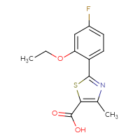 Chemical structure of 2-(2-ethoxy-4-fluorophenyl)-4-methyl-1,3-thiazole-5-carboxylic acid - CSSB01577211097