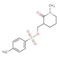 Chemical structure of (1-methyl-2-oxopiperidin-3-yl)methyl 4-methylbenzene-1-sulfonate - CSSB21246262603