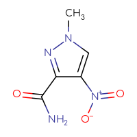 Chemical structure of 1-methyl-4-nitro-1H-pyrazole-3-carboxamide - CSSB00000078956