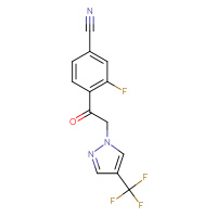 Chemical structure of 3-fluoro-4-{2-[4-(trifluoromethyl)-1H-pyrazol-1-yl]acetyl}benzonitrile - CSSB21332173217