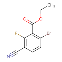 Chemical structure of ethyl 6-bromo-3-cyano-2-fluorobenzoate - CSSB00021083775