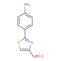 Chemical structure of 2-(4-aminophenyl)-1,3-thiazole-4-carbaldehyde - CSSB00000050809