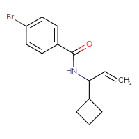 Chemical structure of 4-bromo-N-(1-cyclobutylprop-2-en-1-yl)benzamide - CSSB02165738676
