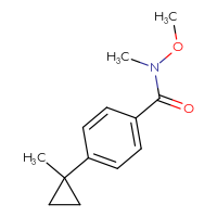Chemical structure of N-methoxy-N-methyl-4-(1-methylcyclopropyl)benzamide - CSSB01148880012