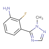 Chemical structure of 2-fluoro-3-(1-methyl-1H-1,2,4-triazol-5-yl)aniline - CSSB00021900106