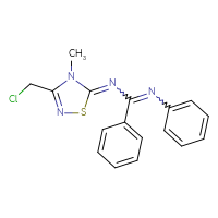 Chemical structure of N-[3-(chloromethyl)-4-methyl-4,5-dihydro-1,2,4-thiadiazol-5-ylidene]-N'-phenylbenzenecarboximidamide - CSSB00000734960