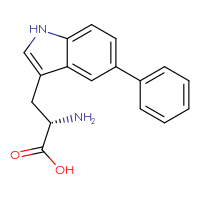 Chemical structure of (2S)-2-amino-3-(5-phenyl-1H-indol-3-yl)propanoic acid - CSSB06645079533