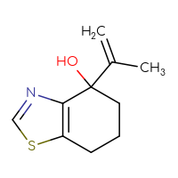 Chemical structure of 4-(prop-1-en-2-yl)-4,5,6,7-tetrahydro-1,3-benzothiazol-4-ol - CSSB02495724939