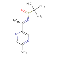 Chemical structure of (R)-2-methyl-N-[1-(5-methylpyrazin-2-yl)ethylidene]propane-2-sulfinamide - CSSB21331668578