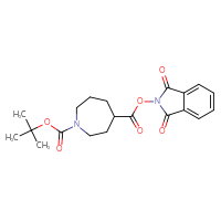 Chemical structure of 1-tert-butyl 4-(1,3-dioxo-2,3-dihydro-1H-isoindol-2-yl) azepane-1,4-dicarboxylate - CSSB00133016370