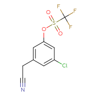 Chemical structure of 3-chloro-5-(cyanomethyl)phenyl trifluoromethanesulfonate - CSSB20986344643