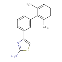 Chemical structure of 4-{2',6'-dimethyl-[1,1'-biphenyl]-3-yl}-1,3-thiazol-2-amine - CSSB06592123071