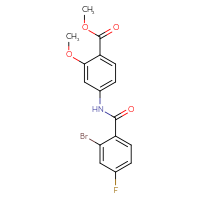 Chemical structure of methyl 4-(2-bromo-4-fluorobenzamido)-2-methoxybenzoate - CSSB00232927436
