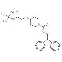 Chemical structure of (9H-fluoren-9-yl)methyl 4-[3-(tert-butoxy)-3-oxopropyl]piperidine-1-carboxylate - CSSB09888783480
