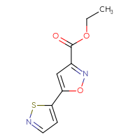 Chemical structure of ethyl 5-(1,2-thiazol-5-yl)-1,2-oxazole-3-carboxylate - CSSB00047736641