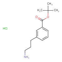 Chemical structure of tert-butyl 3-(3-aminopropyl)benzoate hydrochloride - CSSB21043308394