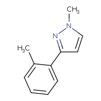Chemical structure of 1-methyl-3-(2-methylphenyl)-1H-pyrazole - CSSB02366459162