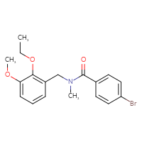 Chemical structure of 4-bromo-N-[(2-ethoxy-3-methoxyphenyl)methyl]-N-methylbenzamide - CSSB10728744045