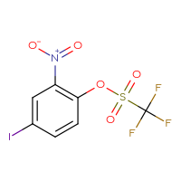 Chemical structure of 4-iodo-2-nitrophenyl trifluoromethanesulfonate - CSSB20778899357
