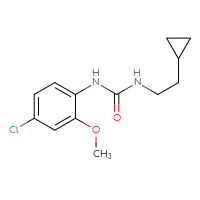 Chemical structure of 1-(4-chloro-2-methoxyphenyl)-3-(2-cyclopropylethyl)urea - CSSB02005638378