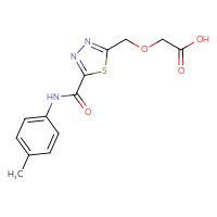 Chemical structure of 2-({5-[(4-methylphenyl)carbamoyl]-1,3,4-thiadiazol-2-yl}methoxy)acetic acid - CSSB00020596357