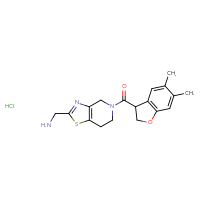 Chemical structure of 1-[5-(5,6-dimethyl-2,3-dihydro-1-benzofuran-3-carbonyl)-4H,5H,6H,7H-[1,3]thiazolo[4,5-c]pyridin-2-yl]methanamine hydrochloride - CSSB00161161554