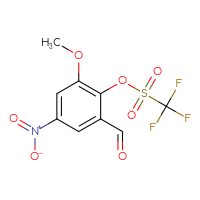 Chemical structure of 2-formyl-6-methoxy-4-nitrophenyl trifluoromethanesulfonate - CSSB21009266242