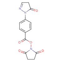 Chemical structure of 2,5-dioxopyrrolidin-1-yl 4-(5-oxo-4,5-dihydro-1H-pyrazol-1-yl)benzoate - CSSB20270950200