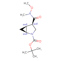 Chemical structure of rac-tert-butyl (1R,4S,5R)-4-[methoxy(methyl)carbamoyl]-2-azabicyclo[3.1.0]hexane-2-carboxylate - CSSB21291563949