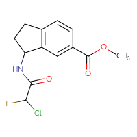 Chemical structure of methyl 3-(2-chloro-2-fluoroacetamido)-2,3-dihydro-1H-indene-5-carboxylate - CSSB21332122963
