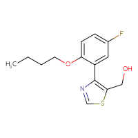 Chemical structure of [4-(2-butoxy-5-fluorophenyl)-1,3-thiazol-5-yl]methanol - CSSB13673296147