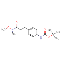 Chemical structure of tert-butyl N-(4-{2-[methoxy(methyl)carbamoyl]ethyl}phenyl)carbamate - CSSB02132512590