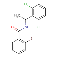 Chemical structure of 2-bromo-N-[1-(2,6-dichlorophenyl)ethyl]benzamide - CSSB21432536460
