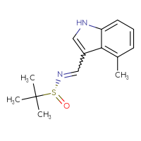 Chemical structure of (R)-2-methyl-N-[(4-methyl-1H-indol-3-yl)methylidene]propane-2-sulfinamide - CSSB21332857385