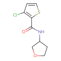 Chemical structure of 3-chloro-N-(oxolan-3-yl)thiophene-2-carboxamide - CSSB01991482824