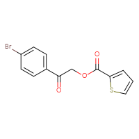 Chemical structure of 2-(4-bromophenyl)-2-oxoethyl thiophene-2-carboxylate - CSSB00026009857