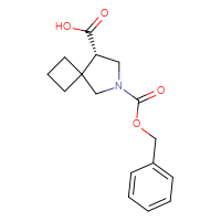 Chemical structure of (8S)-6-[(benzyloxy)carbonyl]-6-azaspiro[3.4]octane-8-carboxylic acid - CSSB00041423044