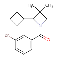 Chemical structure of 1-(3-bromobenzoyl)-2-cyclobutyl-3,3-dimethylazetidine - CSSB15259296067
