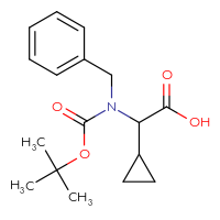 Chemical structure of 2-{benzyl[(tert-butoxy)carbonyl]amino}-2-cyclopropylacetic acid - CSSB00134750190