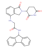 Chemical structure of 2-{[2-(2,6-dioxopiperidin-3-yl)-1-oxo-2,3-dihydro-1H-isoindol-4-yl]amino}-N-(9H-fluoren-9-yl)acetamide - CSSB21531616290